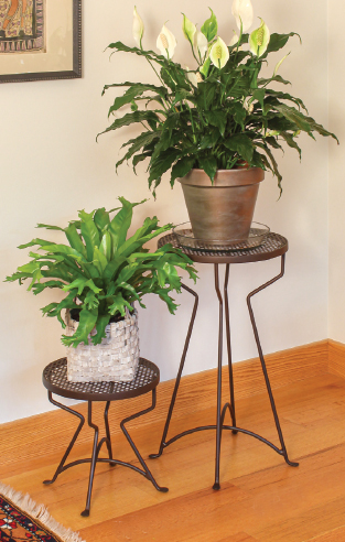 Wrought Iron Plant Stand with Copper Planter Container